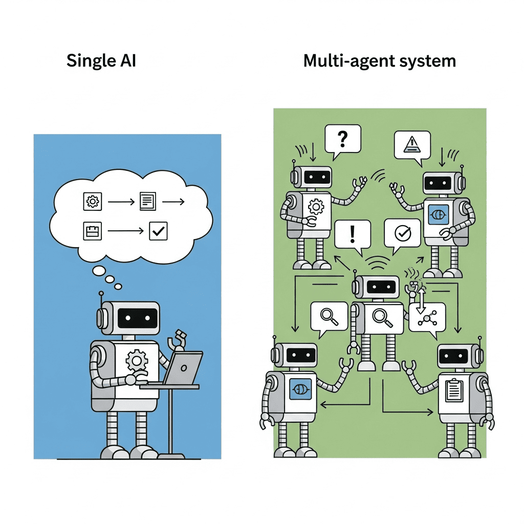 マルチエージェントAIを説明するイメージ図