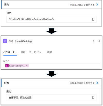 JSON関連関数、Base64ToStringの変換例